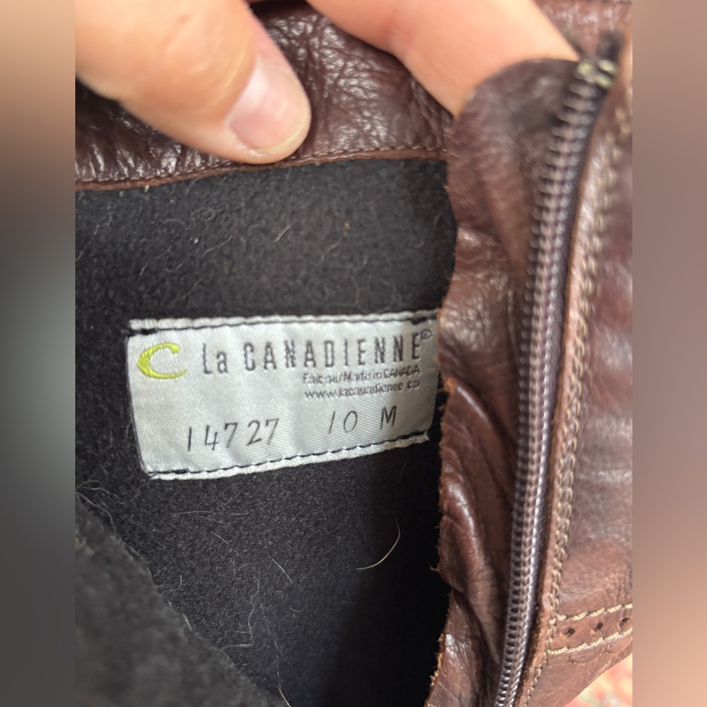 La Canadienne Made in Canada Brown Leather Women's Boots with Kitten Heel, 10 - Picture 7 of 7